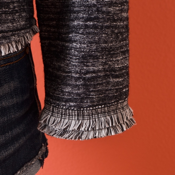 Banana Republic Asymmetrical Frayed Tweed Jacket - Picture 5 of 8